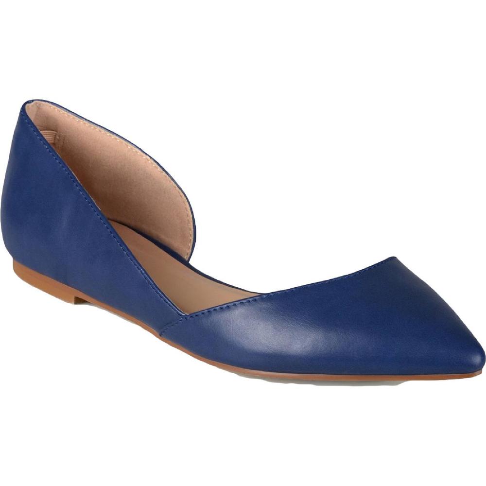 Journee Collection Womens Cortni Blue Padded Insole Slip On D'Orsay Shoes NWT
